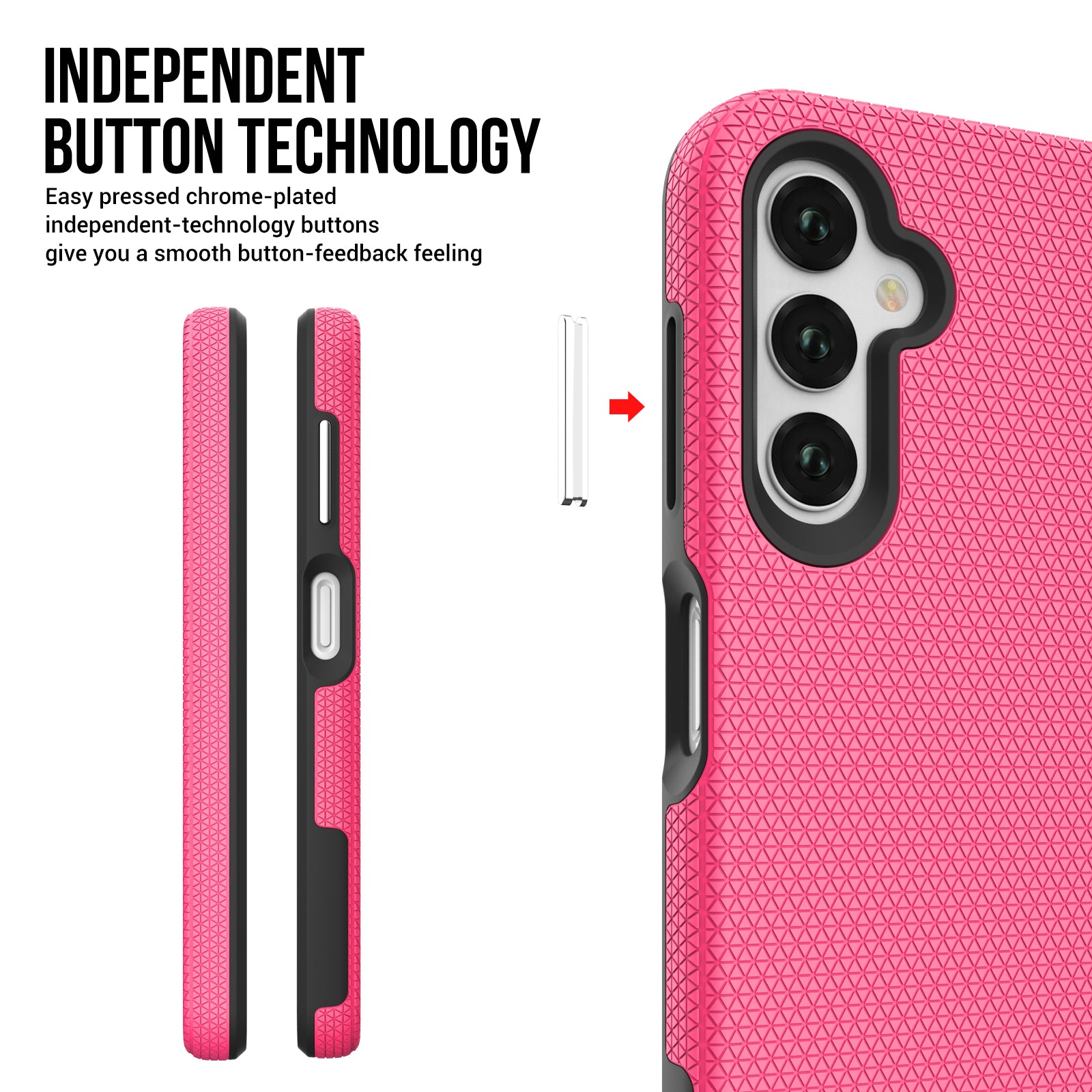 TPU PC Cover for Samsung Galaxy A14 5G Hybrid Case Triangle Military Grade Drop-proof Back Shell TPU PC Cover for Samsung Galaxy A14 5G Hybrid Case Triangle Military Grade Drop-proof Back Shell